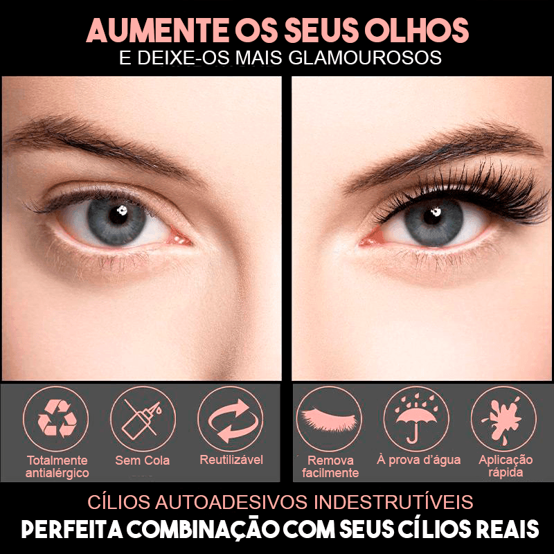 Cílios Postiços Autoadesivos Glamour
